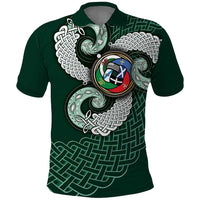 Six Celtic Countries Heritage Polo Shirt Green Celtic Knot Triskelion - Wonder Print Shop