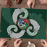 Six Celtic Countries Heritage Puzzle Green Celtic Knot Triskelion - Wonder Print Shop