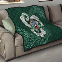 Six Celtic Countries Heritage Quilt Green Celtic Knot Triskelion - Wonder Print Shop