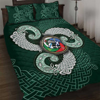 Six Celtic Countries Heritage Quilt Bed Set Green Celtic Knot Triskelion - Wonder Print Shop