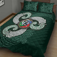 Six Celtic Countries Heritage Quilt Bed Set Green Celtic Knot Triskelion - Wonder Print Shop