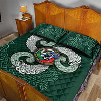 Six Celtic Countries Heritage Quilt Bed Set Green Celtic Knot Triskelion - Wonder Print Shop