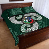 Six Celtic Countries Heritage Quilt Bed Set Green Celtic Knot Triskelion - Wonder Print Shop