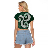 Six Celtic Countries Heritage Raglan Cropped T Shirt Green Celtic Knot Triskelion - Wonder Print Shop