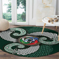 Six Celtic Countries Heritage Round Carpet Green Celtic Knot Triskelion - Wonder Print Shop