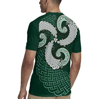 Six Celtic Countries Heritage Rugby Jersey Green Celtic Knot Triskelion - Wonder Print Shop