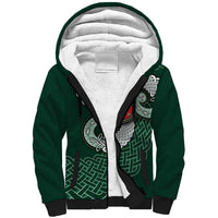 Six Celtic Countries Heritage Sherpa Hoodie Green Celtic Knot Triskelion - Wonder Print Shop