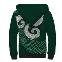 Six Celtic Countries Heritage Sherpa Hoodie Green Celtic Knot Triskelion - Wonder Print Shop