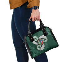 Six Celtic Countries Heritage Shoulder Handbag Green Celtic Knot Triskelion - Wonder Print Shop
