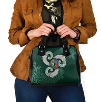 Six Celtic Countries Heritage Shoulder Handbag Green Celtic Knot Triskelion - Wonder Print Shop