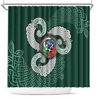 Six Celtic Countries Heritage Shower Curtain Green Celtic Knot Triskelion - Wonder Print Shop