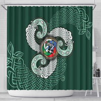 Six Celtic Countries Heritage Shower Curtain Green Celtic Knot Triskelion - Wonder Print Shop