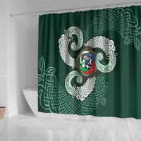 Six Celtic Countries Heritage Shower Curtain Green Celtic Knot Triskelion - Wonder Print Shop