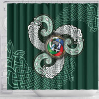Six Celtic Countries Heritage Shower Curtain Green Celtic Knot Triskelion - Wonder Print Shop
