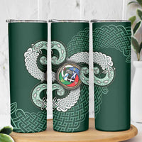 Six Celtic Countries Heritage Skinny Tumbler Green Celtic Knot Triskelion - Wonder Print Shop