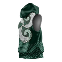 Six Celtic Countries Heritage Sleeveless Hoodie Green Celtic Knot Triskelion - Wonder Print Shop