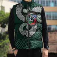 Six Celtic Countries Heritage Sleeveless Puffer Jacket Green Celtic Knot Triskelion - Wonder Print Shop