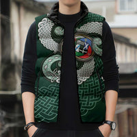 Six Celtic Countries Heritage Sleeveless Puffer Jacket Green Celtic Knot Triskelion - Wonder Print Shop