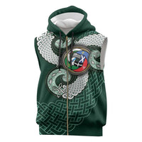 Six Celtic Countries Heritage Sleeveless Zip Hoodie Green Celtic Knot Triskelion - Wonder Print Shop