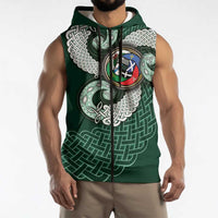 Six Celtic Countries Heritage Sleeveless Zip Hoodie Green Celtic Knot Triskelion - Wonder Print Shop