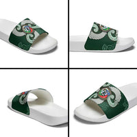 Six Celtic Countries Heritage Slide Sandals Green Celtic Knot Triskelion - Wonder Print Shop