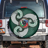 Six Celtic Countries Heritage Spare Tire Cover Green Celtic Knot Triskelion - Wonder Print Shop