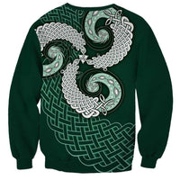 Six Celtic Countries Heritage Sweatshirt Green Celtic Knot Triskelion - Wonder Print Shop