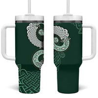 Six Celtic Countries Heritage Tumbler With Handle Green Celtic Knot Triskelion - Wonder Print Shop