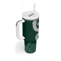 Six Celtic Countries Heritage Tumbler With Handle Green Celtic Knot Triskelion - Wonder Print Shop