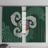 Six Celtic Countries Heritage Window Curtain Green Celtic Knot Triskelion - Wonder Print Shop