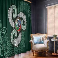Six Celtic Countries Heritage Window Curtain Green Celtic Knot Triskelion - Wonder Print Shop