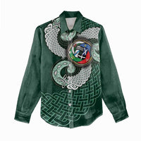Six Celtic Countries Heritage Women Casual Shirt Green Celtic Knot Triskelion - Wonder Print Shop