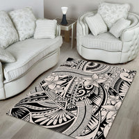 Polynesia Area Rug Tribal Polynesian Spirit With Beige Pacific Flowers LT9 - Wonder Print Shop