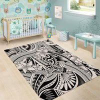 Polynesia Area Rug Tribal Polynesian Spirit With Beige Pacific Flowers LT9 - Wonder Print Shop