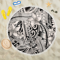 Polynesia Beach Blanket Tribal Polynesian Spirit With Beige Pacific Flowers LT9 - Wonder Print Shop