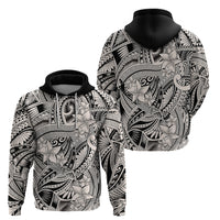 Polynesia Hoodie Tribal Polynesian Spirit With Beige Pacific Flowers - Wonder Print Shop