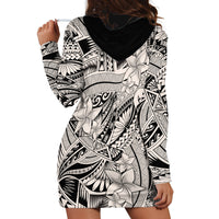 Polynesia Hoodie Dress Tribal Polynesian Spirit With Beige Pacific Flowers - Wonder Print Shop