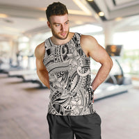 Polynesia Men Tank Top Tribal Polynesian Spirit With Beige Pacific Flowers - Wonder Print Shop