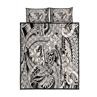 Polynesia Quilt Bed Set Tribal Polynesian Spirit With Beige Pacific Flowers - Wonder Print Shop