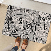 Polynesia Rubber Doormat Tribal Polynesian Spirit With Beige Pacific Flowers - Wonder Print Shop