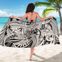Polynesia Sarong Tribal Polynesian Spirit With Beige Pacific Flowers - Wonder Print Shop