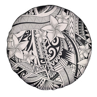 Polynesia Spare Tire Cover Tribal Polynesian Spirit With Beige Pacific Flowers - Wonder Print Shop
