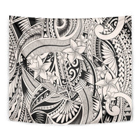 Polynesia Tapestry Tribal Polynesian Spirit With Beige Pacific Flowers - Wonder Print Shop