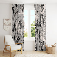Polynesia Window Curtain Tribal Polynesian Spirit With Beige Pacific Flowers - Wonder Print Shop