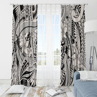 Polynesia Window Curtain Tribal Polynesian Spirit With Beige Pacific Flowers - Wonder Print Shop
