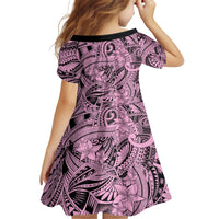 Polynesia Family Matching Short Sleeve Bodycon Dress and Hawaiian Shirt Tribal Polynesian Spirit With Pink Pacific Flowers - Wonder Print Shop