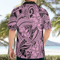 Polynesia Hawaiian Shirt Tribal Polynesian Spirit With Pink Pacific Flowers - Wonder Print Shop