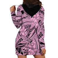 Polynesia Hoodie Dress Tribal Polynesian Spirit With Pink Pacific Flowers - Wonder Print Shop