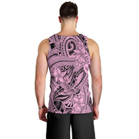 Polynesia Men Tank Top Tribal Polynesian Spirit With Pink Pacific Flowers - Wonder Print Shop