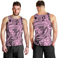 Polynesia Men Tank Top Tribal Polynesian Spirit With Pink Pacific Flowers - Wonder Print Shop